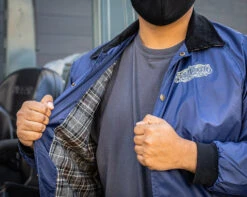 OG Flannel Lined Windbreaker - Navy 8 OG Flannel Lined Windbreaker - Navy -Suavecito|Suavecita Shop Shopify OG Flannel Lined Windbreaker 4