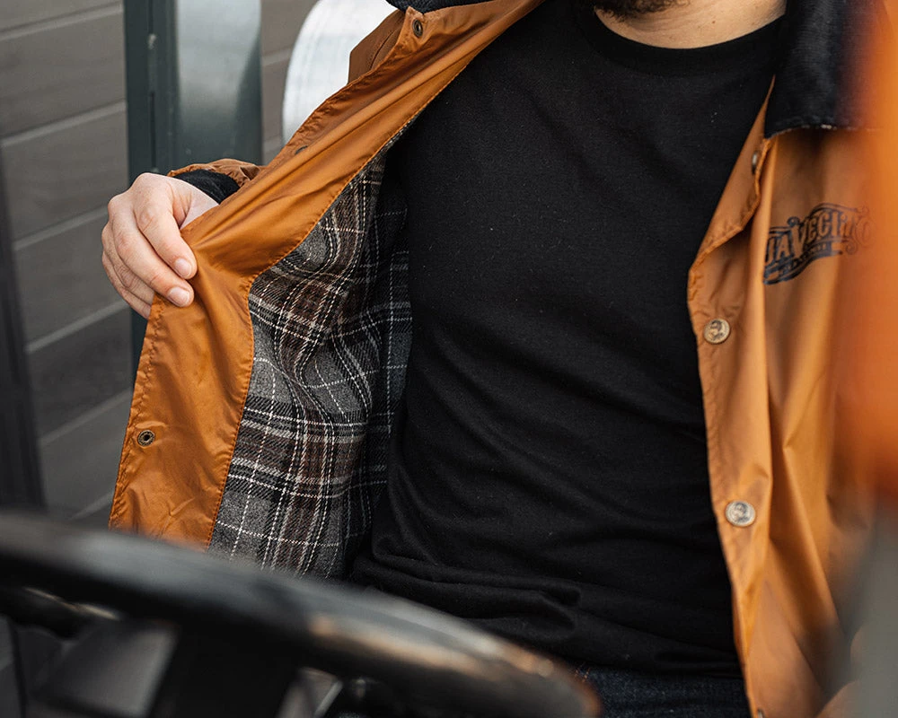 OG Flannel Lined Windbreaker - Orange 5 OG Flannel Lined Windbreaker - Orange - Image 3