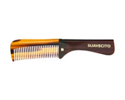 Deluxe Folding Handle Comb - 6.5" -Suavecito|Suavecita Shop suavecito deluxe folding amber comb front medium