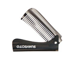 Deluxe Folding Handle Comb - 6.5" -Suavecito|Suavecita Shop suavecito deluxe folding black comb front medium folded