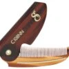 Deluxe Folding Mustache Comb - Amber -Suavecito|Suavecita Shop suavecito deluxe folding mustache comb amber open