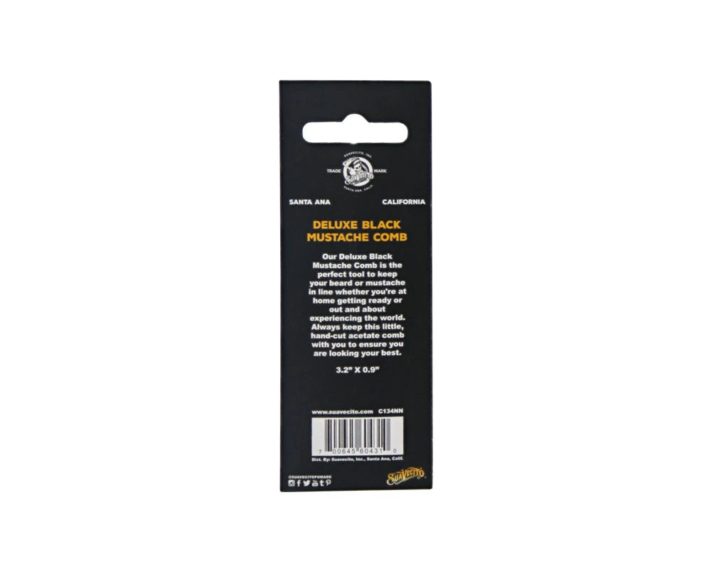 Deluxe Black Mustache Comb 6 Deluxe Black Mustache Comb - Image 4