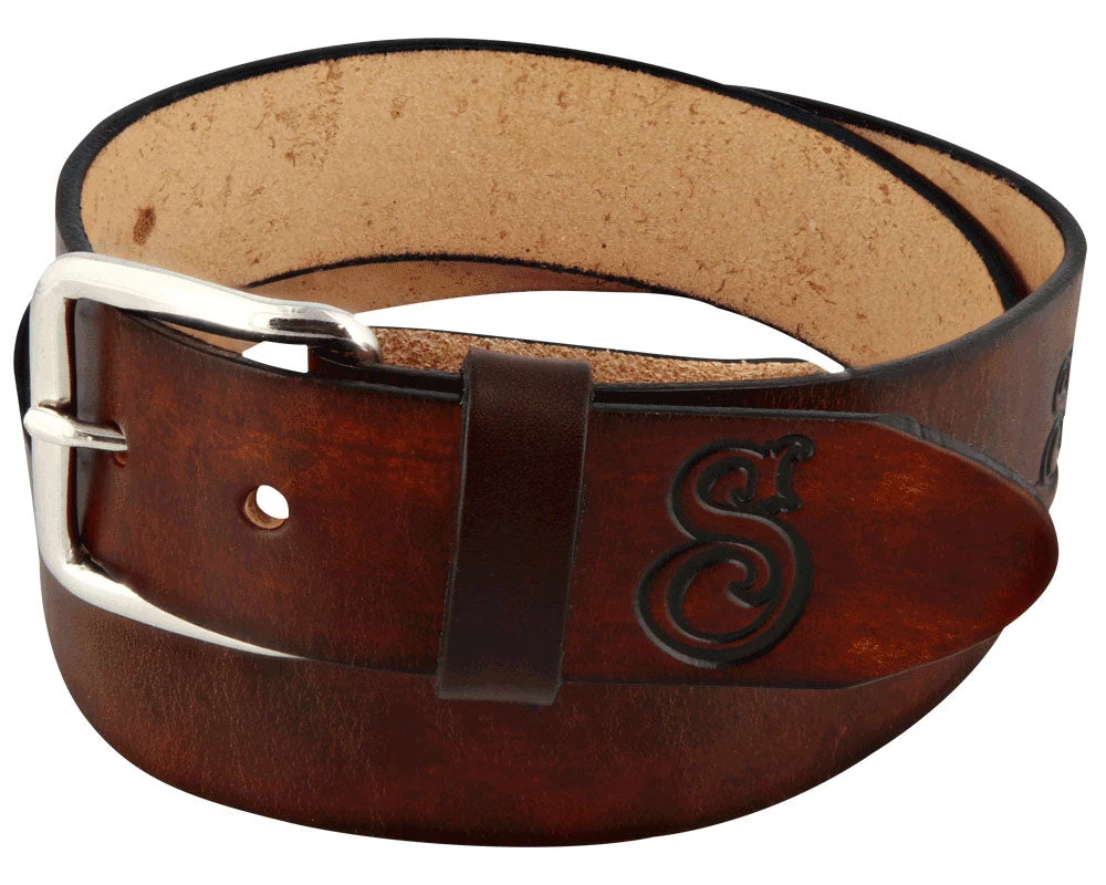 OG Script Leather Belt - Antique Brown 3 OG Script Leather Belt - Antique Brown