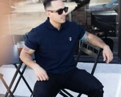 Suavecito Polo Shirt - Navy -Suavecito|Suavecita Shop suavecito navy polo shirt tee lifestyle