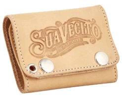 Men's Tri-Fold Chain Wallet - Natural -Suavecito|Suavecita Shop suavecito tri fold chained wallet natural angled